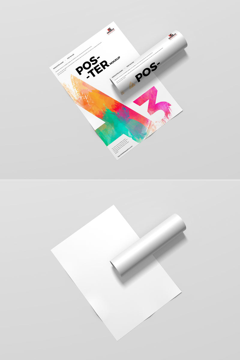 Free Branding A3 Size Poster Mockup Psd