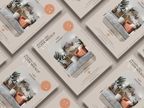 Free Branding Grid A4 Flyer Mockup