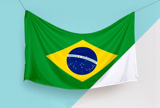 Free Brazil Flag Concept Mock-Up Psd
