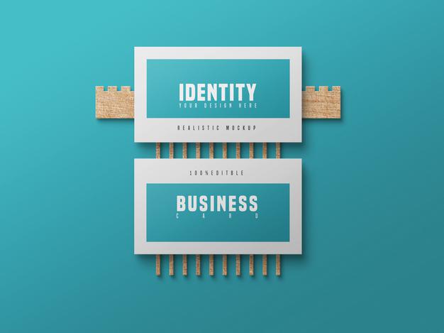 Free Business Card Psd Mockup With Wood Psd