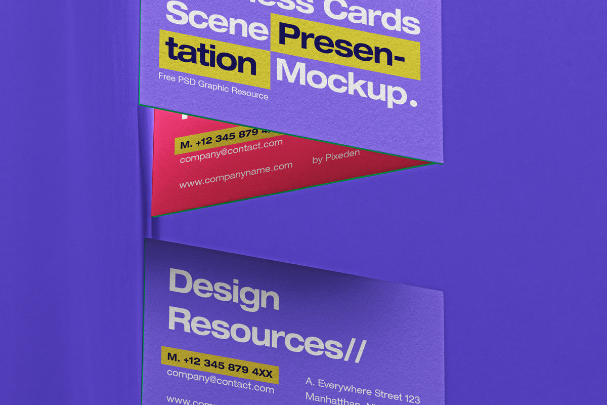 Free Business Card Psd Scene Mockup Set