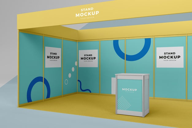 Free Business Stand And Booth Mock-Up Psd