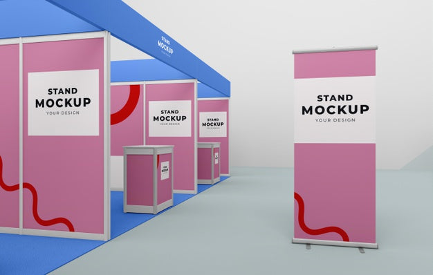 Free Business Stand And Booth Mock-Up Psd