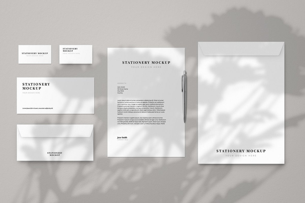 Free Business Stationery & Envelope Mockup