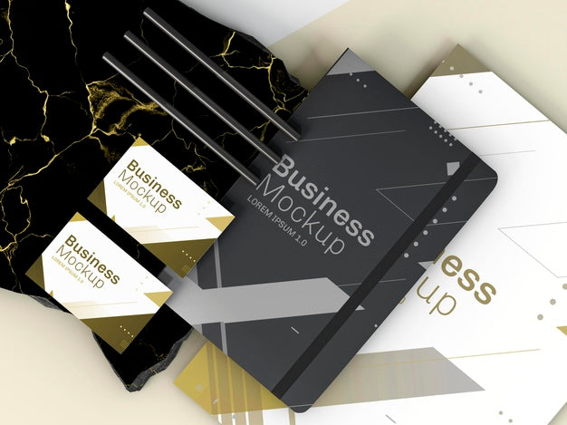 Free Business Stationery Mock-Up Cards And Notepad Psd