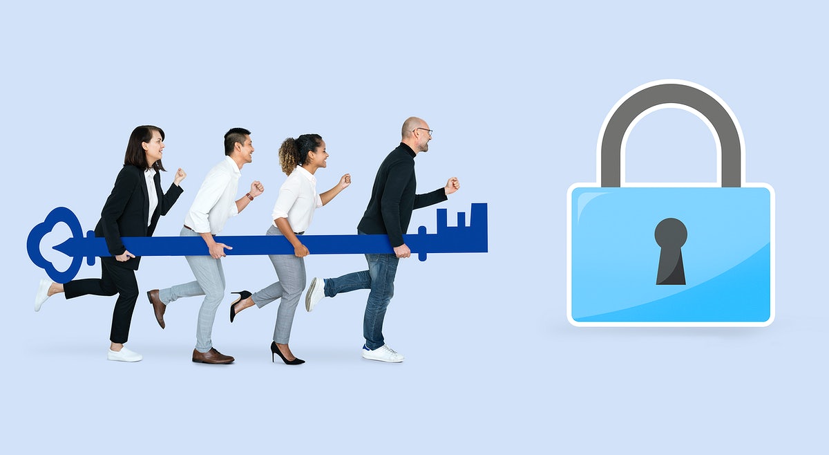 Free Business Team With Internet Security