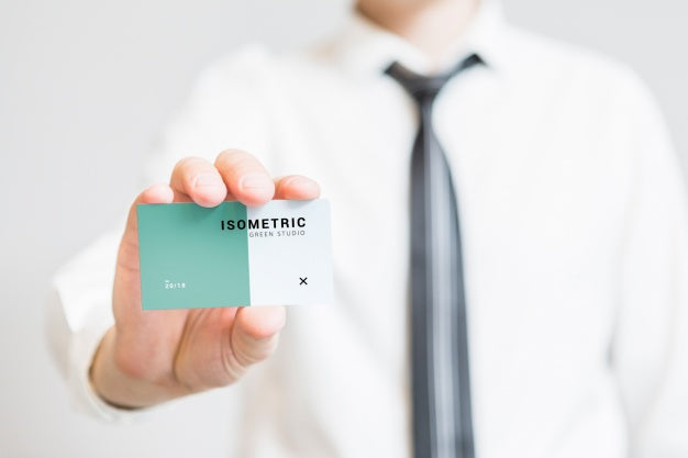 Free Businessman Showing Business Card Psd