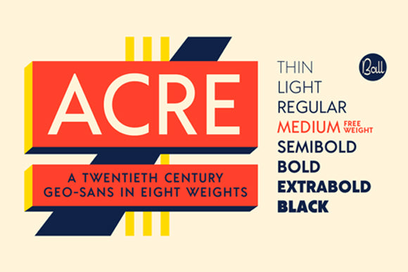 Free Acre Typeface Weight