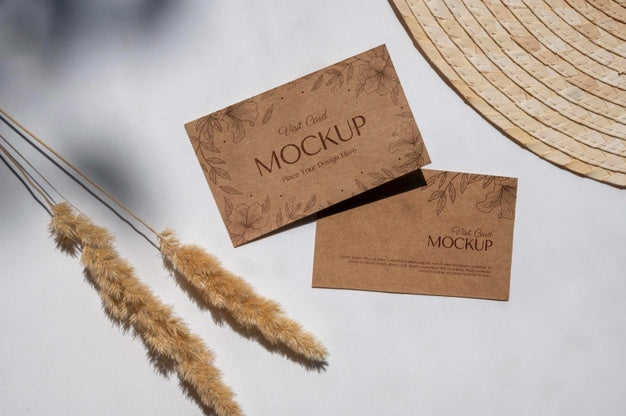 Free Camel And Nude Visits Card Mockup Psd