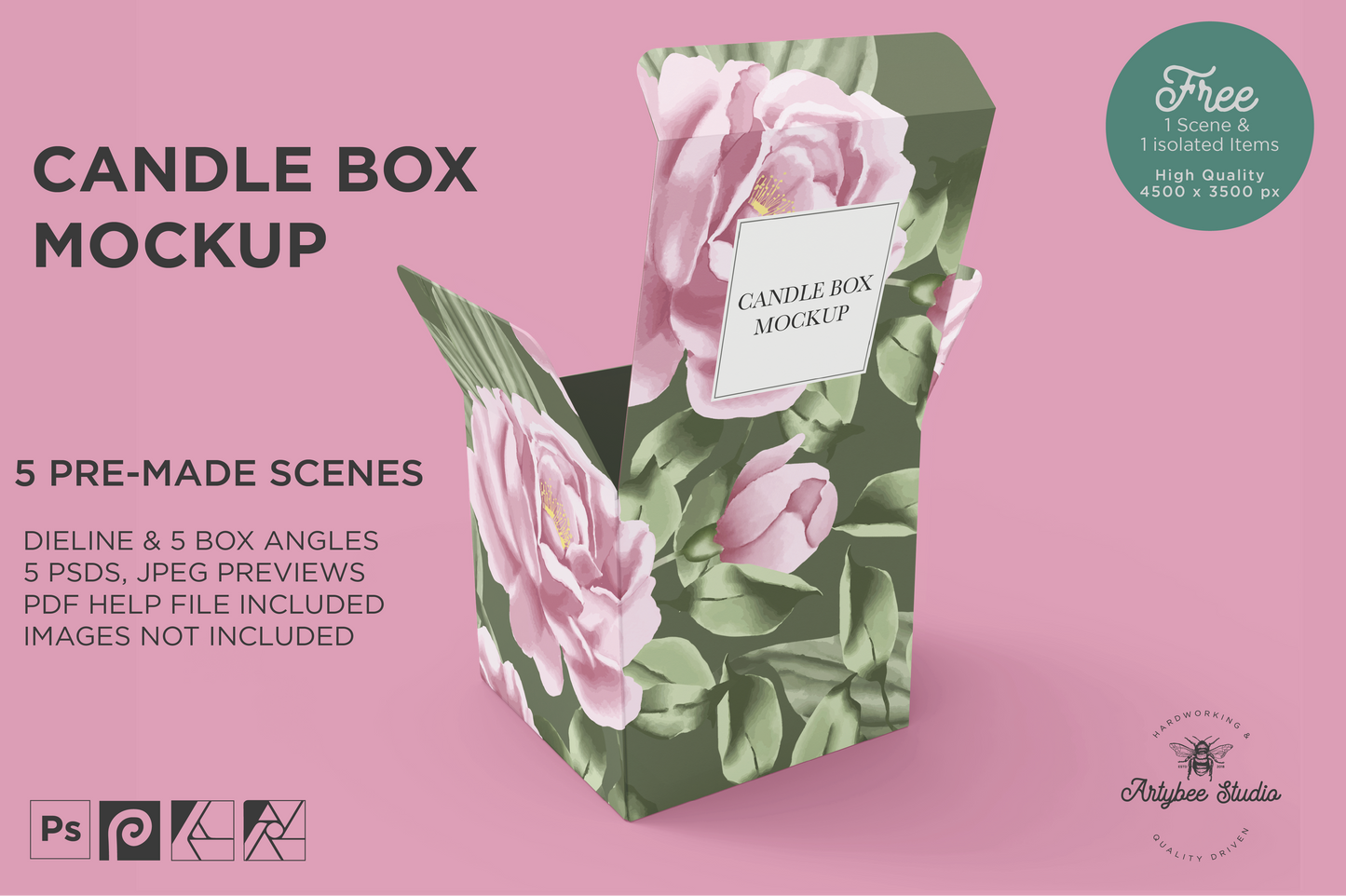 Free Candle Box Mockup