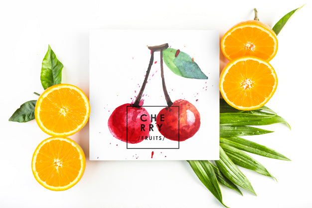 Free Card Mockup With Tropical Summer Concept Psd