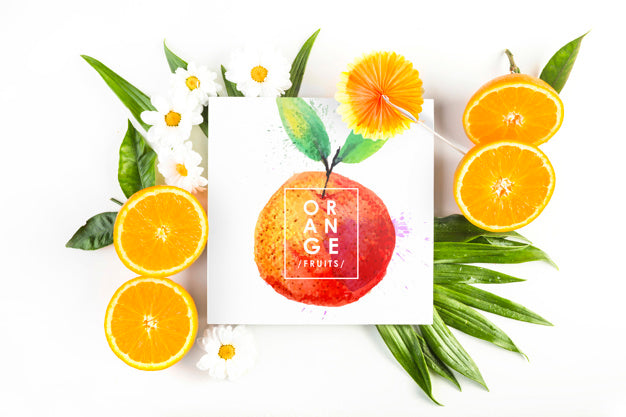 Free Card Mockup With Tropical Summer Concept Psd
