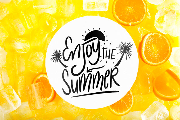 Free Card Mockup With Tropical Summer Concept With Fruits Psd