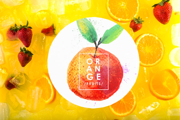 Free Card Mockup With Tropical Summer Concept With Fruits Psd