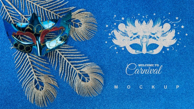 Free Carnival Mockup With Image Of Mask Psd