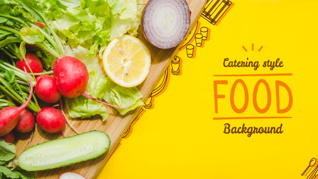 Free Catering Food Prepared With Fresh Vegetables Psd