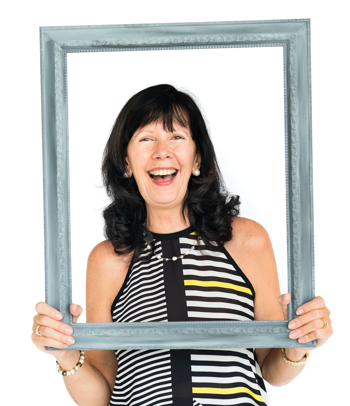 Free Caucasian Lady Holding Photo Frame