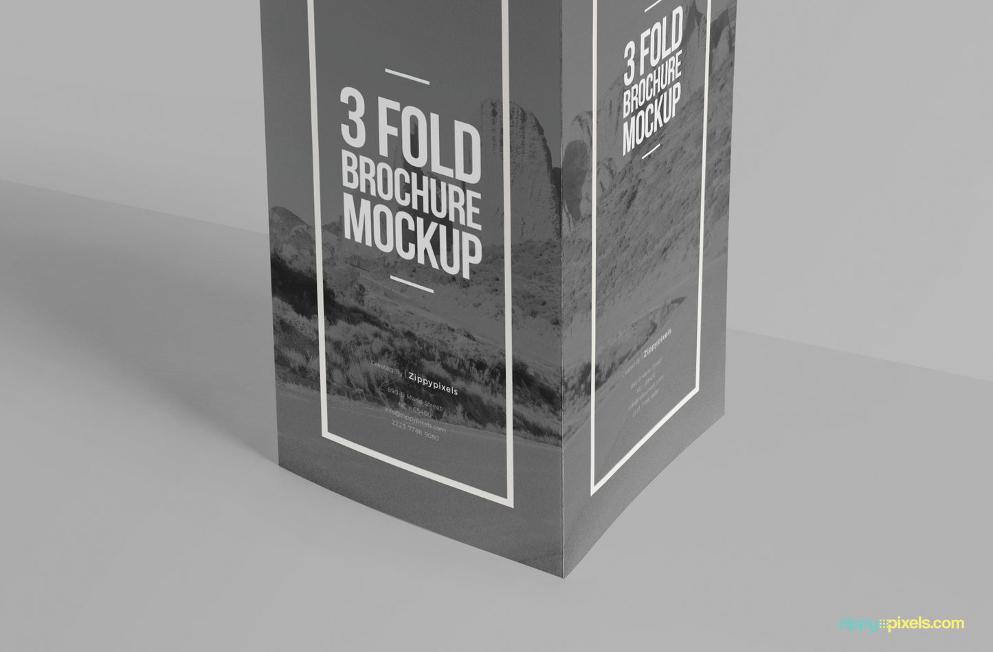 Free Elegant Tri Fold Brochure Mockup