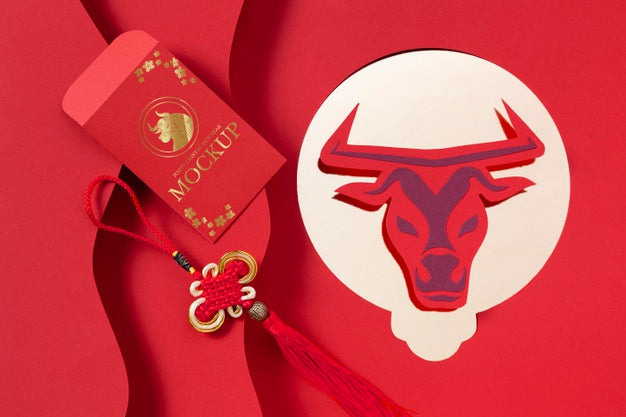 Free Chinese New Year Mock-Up Elements Assortment Psd
