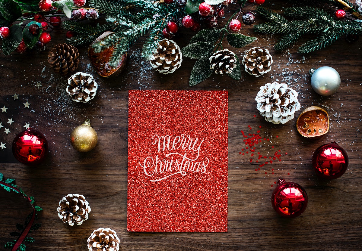 Free Christmas Holiday Greeting Design Mockup