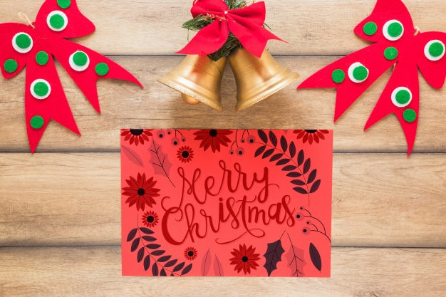 Free Christmas Mockup With Cover Or Letter Psd