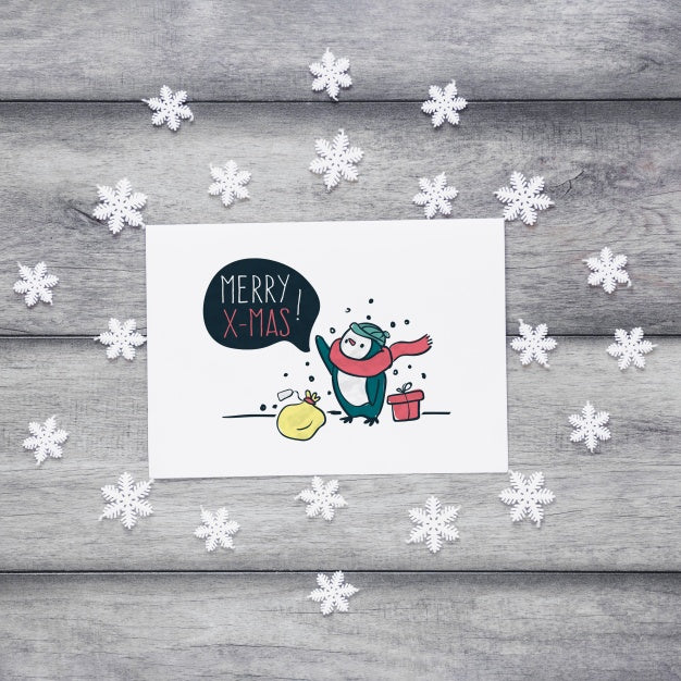 Free Christmas Mockup With Cover Or Letter Psd