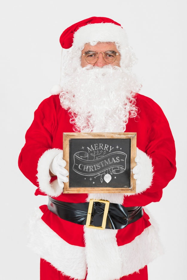 Free Christmas Sale Mockup With Santa Psd