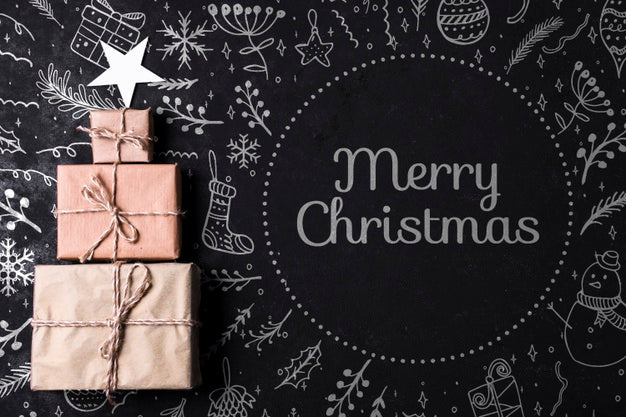 Free Christmas Tree Made Out Of Wrapped Gifts Psd