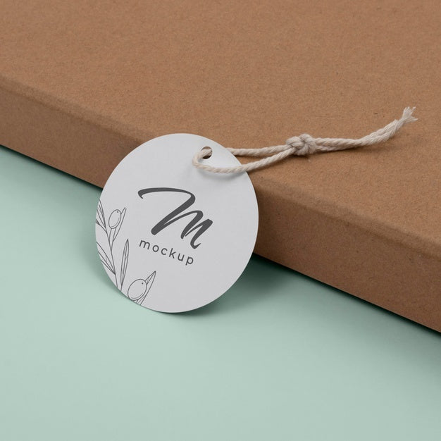 Free Circle Shaped Tag Price Mockup Psd