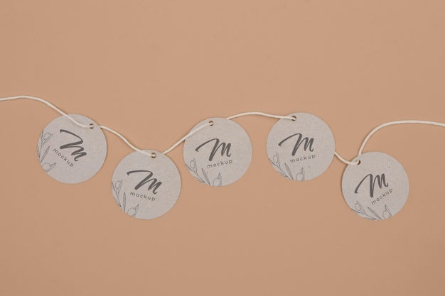 Free Circle Shaped Tag Price Mockup Psd