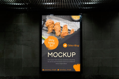 Free City Food Billboard Mock-Up Psd