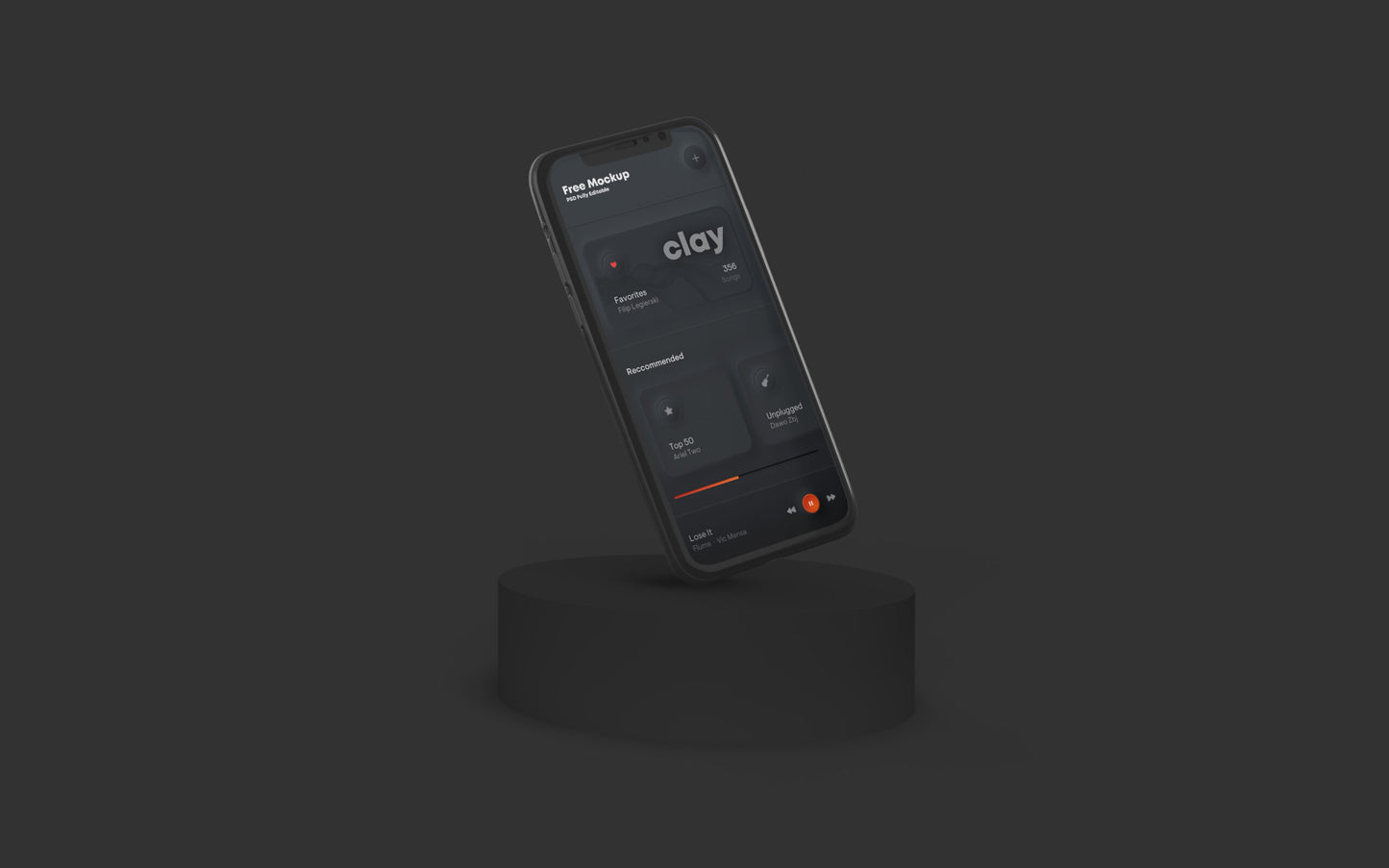 Free Clay Phone Scene Mockup