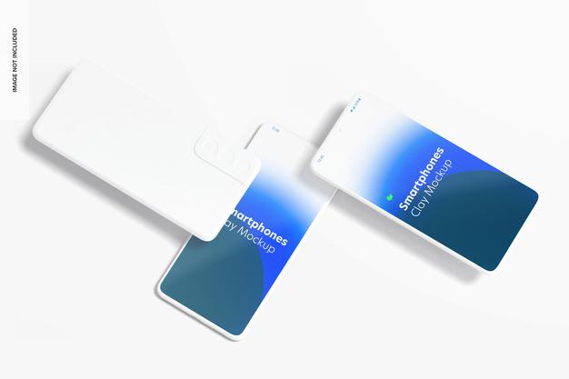 Free Clay Smartphone Mockup, Top View Psd