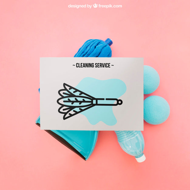 Free Cleaning Mockup With Paper Psd