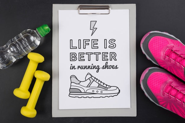 Free Clipboard Mockup With Fitness Concept Psd