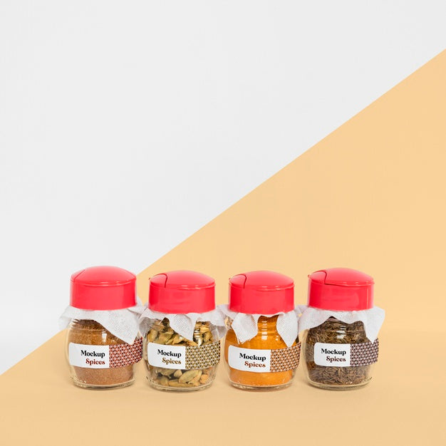 Free Collection Of Labeling Jars With Spices Psd