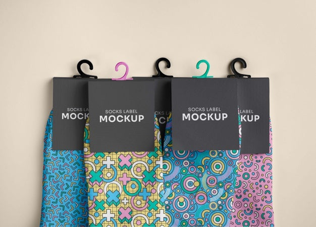 Free Color Socks Design Mockup Psd