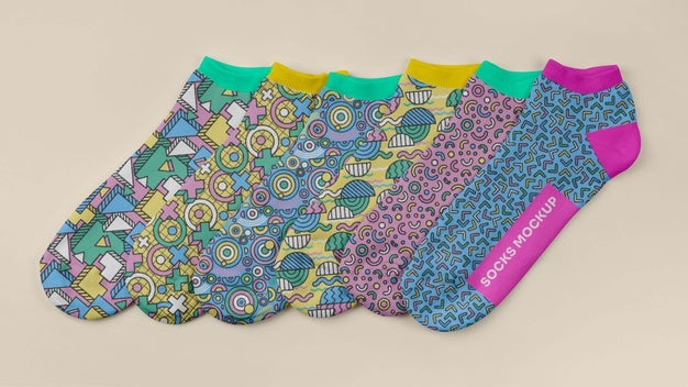 Free Color Socks Design Mockup Psd