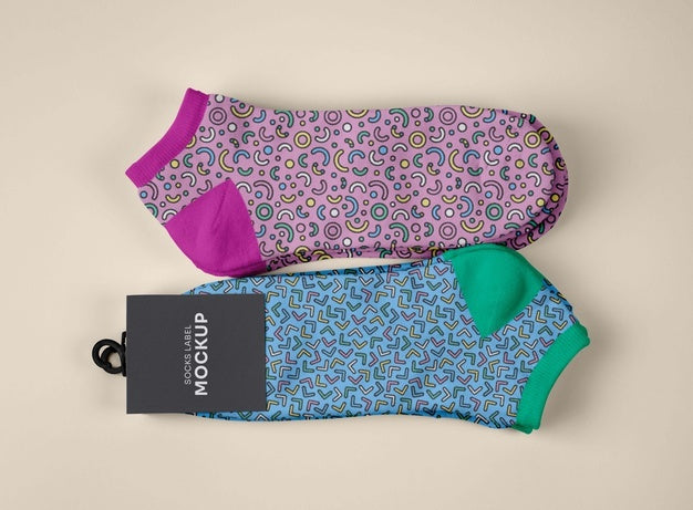Free Color Socks Design Mockup Psd