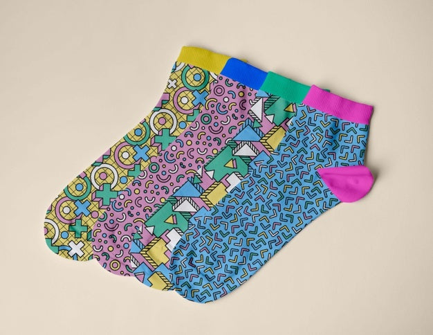 Free Color Socks Design Mockup Psd
