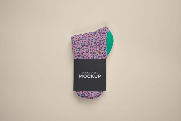 Free Color Socks Design Mockup Psd