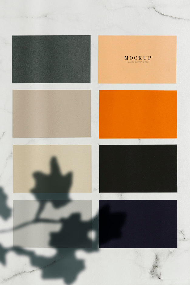 Free Colored Sample Paper Square Mockups On A Marble Table Psd