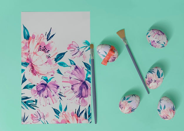 Free Colorful Easter Concept Mock-Up Psd