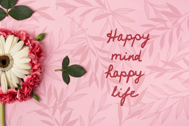 Free Colorful Flowers Concept Mock-Up Psd