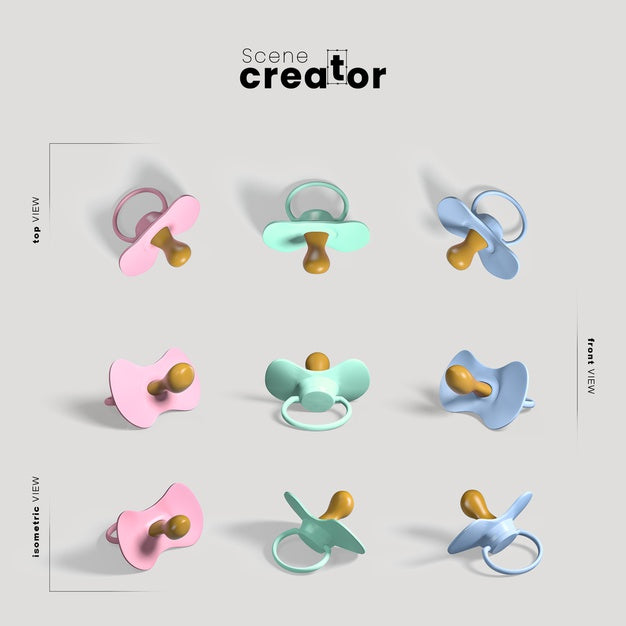 Free Colorful Pacifiers Scene Creator Psd