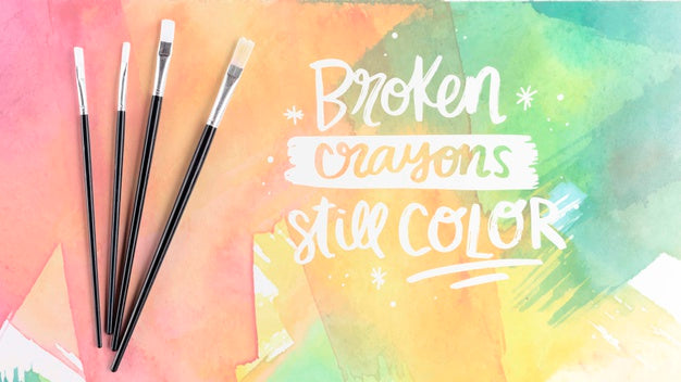 Free Colorful Paint Concept Mock-Up Psd