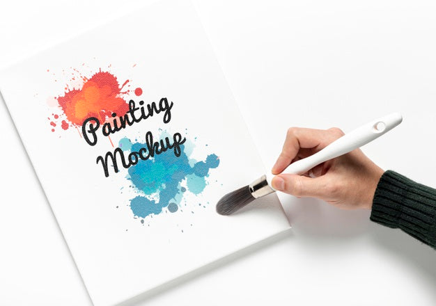 Free Colorful Painting Concept Mock-Up Psd
