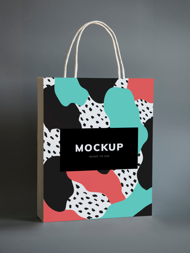 Free Colorful Shopping Paper Bag Mockup Psd