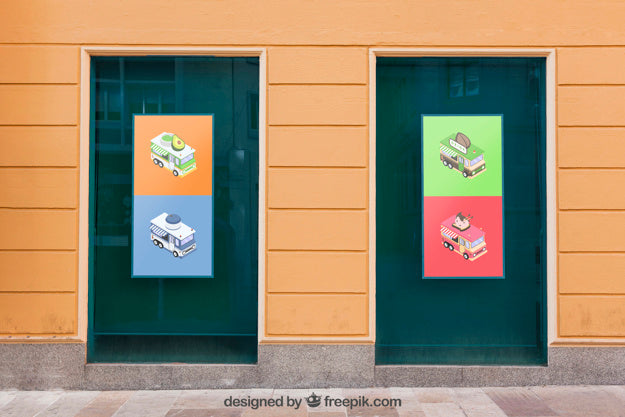 Free Colorful Signs Mockup Psd