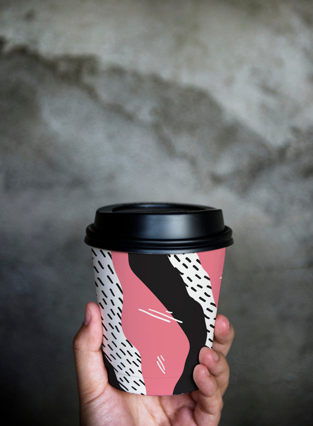 Free Colorful Takeaway Coffee Cup Mockup Design Psd